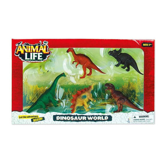 Игровой набор фигурок JUGATOYS Набор динозавры Доисторическая жизнь (6 шт)
