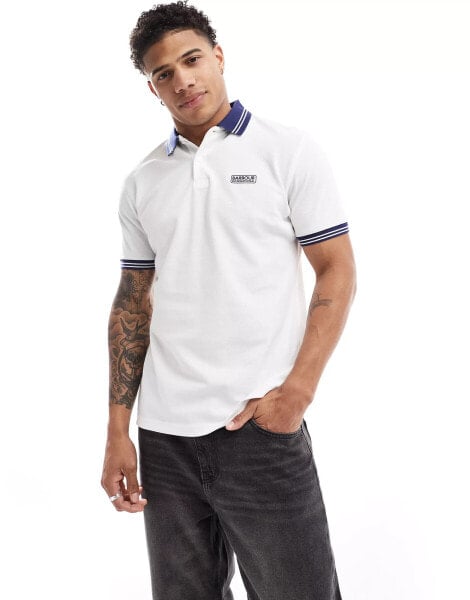 Barbour International Tracker tipped polo shirt in white