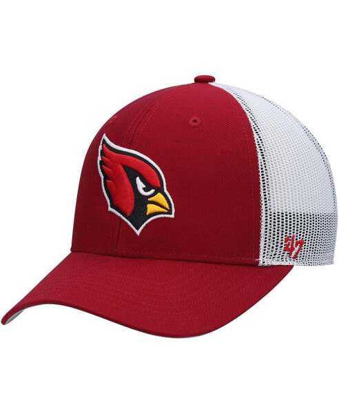 Big Boys and Girls Cardinal, White Arizona Cardinals Adjustable Trucker Hat