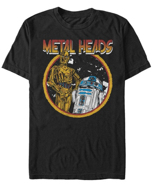 Star Wars Men's Classic R2-D2 And C-3Po Metal Heads Short Sleeve T-Shirt