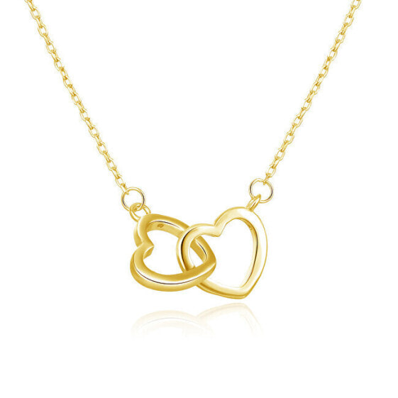 Gold plated silver necklace with hearts AGS1327 / 47-GOLD
