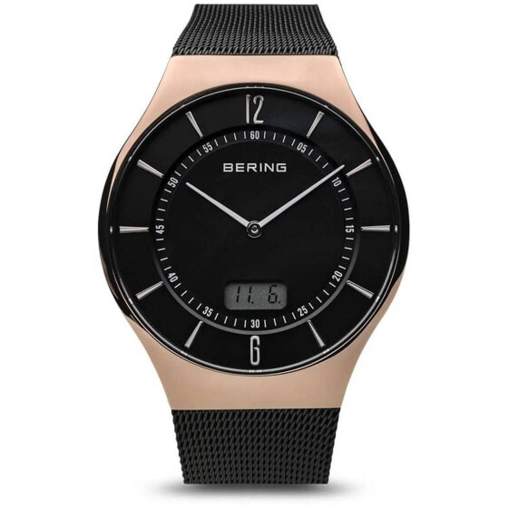 Bering Herren Armbanduhr Radio controlled 40 mm Armband Milanaise 51640-166