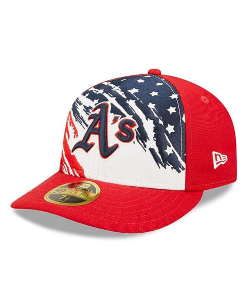 Men's Red Oakland Athletics 2022 4th of July Low Profile 59FIFTY Fitted Hat