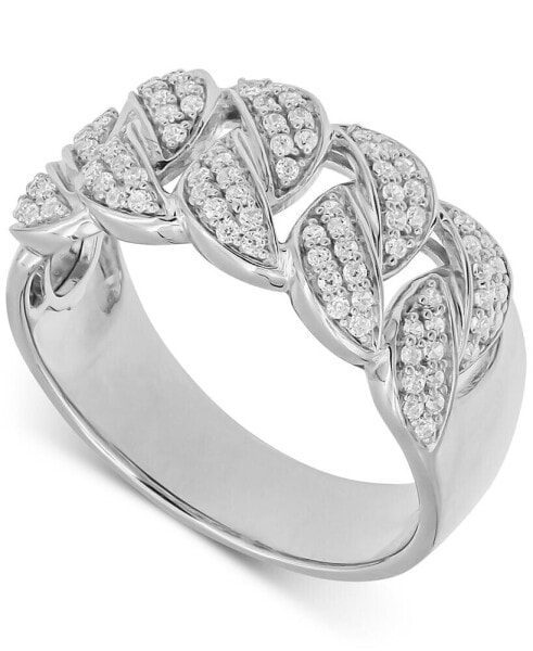 Men's Diamond Chain Link Ring (1/2 ct. t.w.) in 10k White Gold (Also in Yellow Gold)