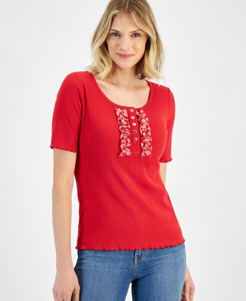 Women's Ribbed Short-Sleeve Top