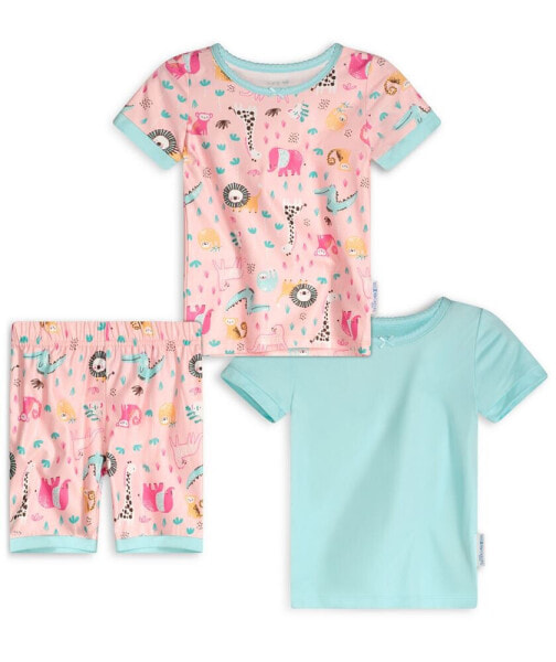 Baby Girls Three Piece Snug Fit Pajama Set