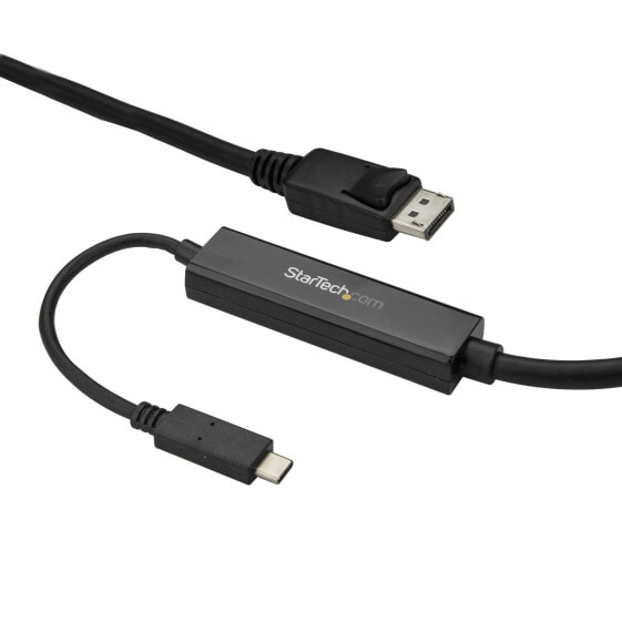 StarTech.com 9.8ft/3m USB C to DisplayPort 1.2 Cable 4K 60Hz - USB-C to DisplayPort Adapter Cable - HBR2 USB Type-C DP Alt Mode to DP Monitor Video Cable - Works w/ Thunderbolt 3 - Black - 3 m - USB Type-C - DisplayPort - Male - Male - Straight