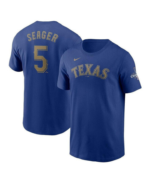 Nike Men's Corey Seager Royal Texas Rangers 2024 Gold Collection Name Number T-Shirt