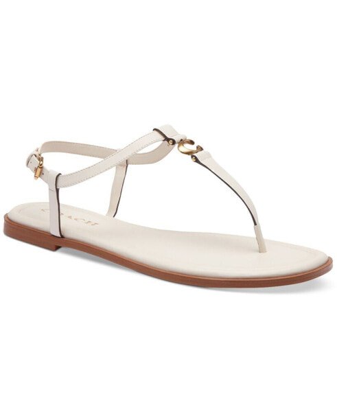 Women's Jessica Sculpted "C" Ankle-Strap Thong Flat Sandals