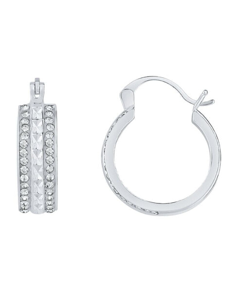 Crystal Silver Plated Hoop Earring