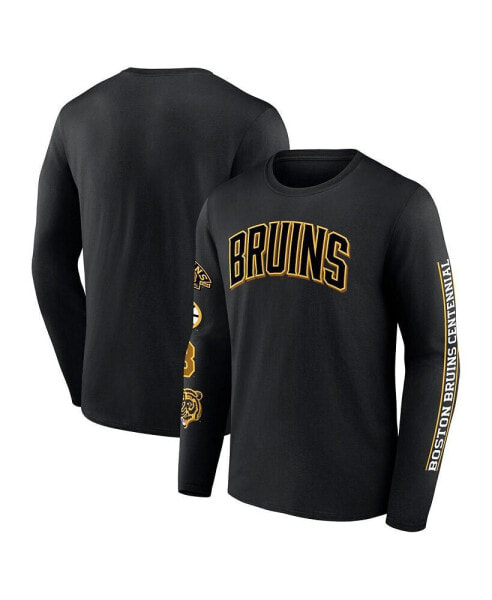 Men's Black Distressed Boston Bruins Centennial Long Sleeve T-shirt