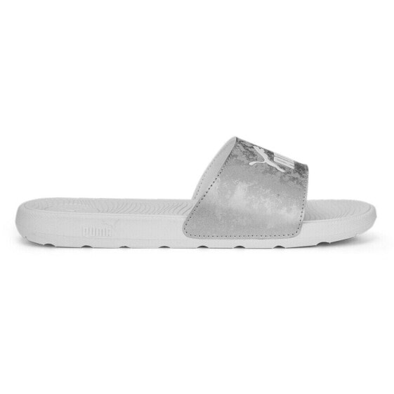 Puma Cool Cat 2.0 Space Metallic Slide Womens Silver Casual Sandals 39096502