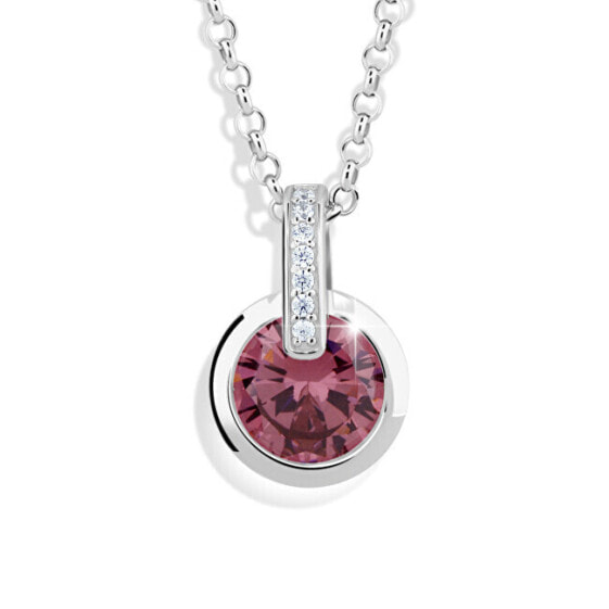 Charming silver necklace with zircons M41064 (chain, pendant)