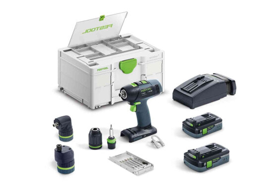 Festool Akku-Bohrschrauber T 18+3 HPC 4,0 I-Set, 2x4,0 Ah +Lader im Systainer