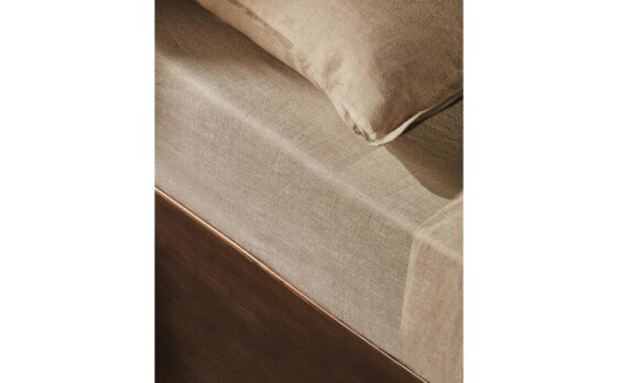 (160gxm²) washed linen fitted sheet