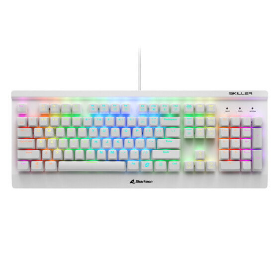 Sharkoon SKILLER SGK3 - Full-size (100%) - USB - Mechanical - QWERTY - RGB LED - White