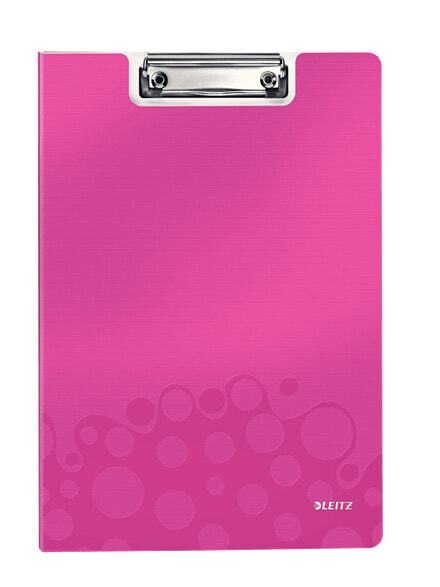 Esselte Leitz WOW Clipfolder with cover - Pink - 75 sheets - A4 - Metal - Polyfoam - 1 pockets - 230 mm