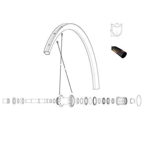 MAVIC Spokes Ksyrium Pro Carbon SL UST Front/Rear Left 12 Units