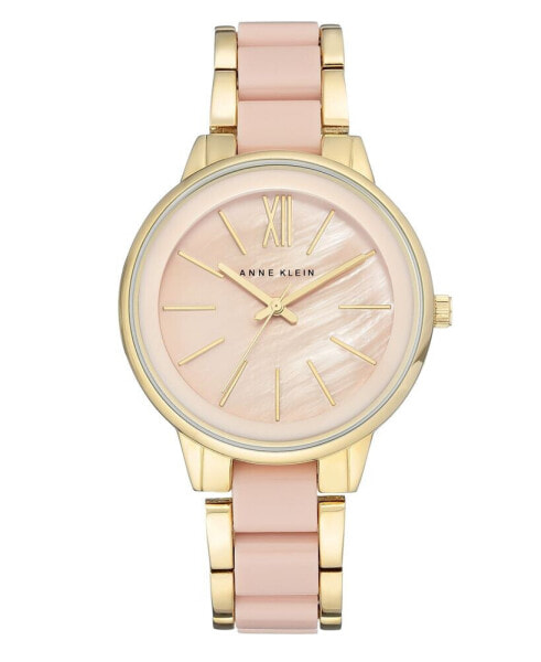 Women's Gold-Tone Blush Link Bracelet Watch 37mm