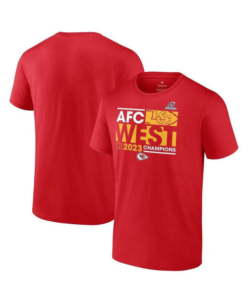 Men's Red Kansas City Chiefs 2023 AFC West Division Champions Conquer T-shirt