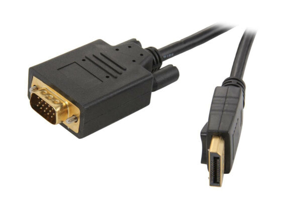 BYTECC DPVGA-10 10 ft. Black Display Port to VGA Cable Male to Male