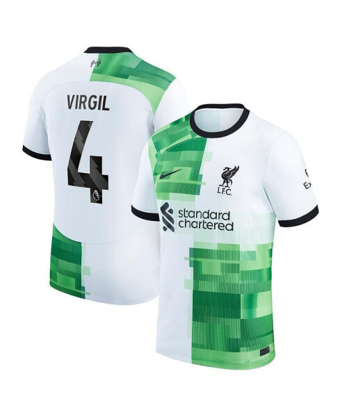 Men's Virgil van Dijk White Liverpool 2023/24 Away Replica Player Jersey