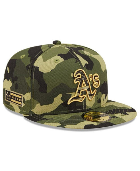 Men's Camo Oakland Athletics 2022 Armed Forces Day On-Field 59Fifty Fitted Hat