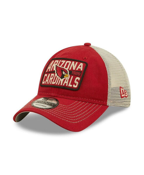 Men's Cardinal and Natural Arizona Cardinals Devoted Trucker 9TWENTY Snapback Hat