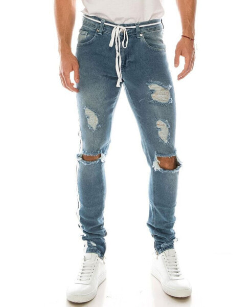 Джинсы мужские RON TOMSON модель Modern Skinny Fit Distressed Track