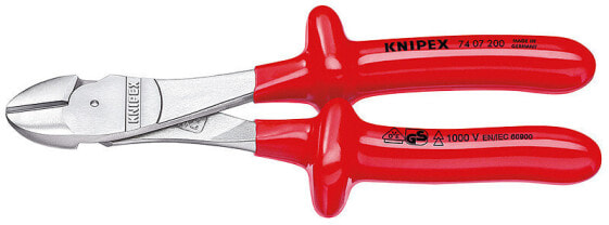 KNIPEX 74 07 200 - Diagonal pliers - Chromium-vanadium steel - Plastic - Red - 200 mm - 328 g