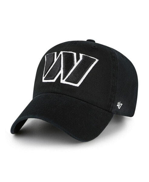 Men's Black Washington Commanders Clean Up Adjustable Hat