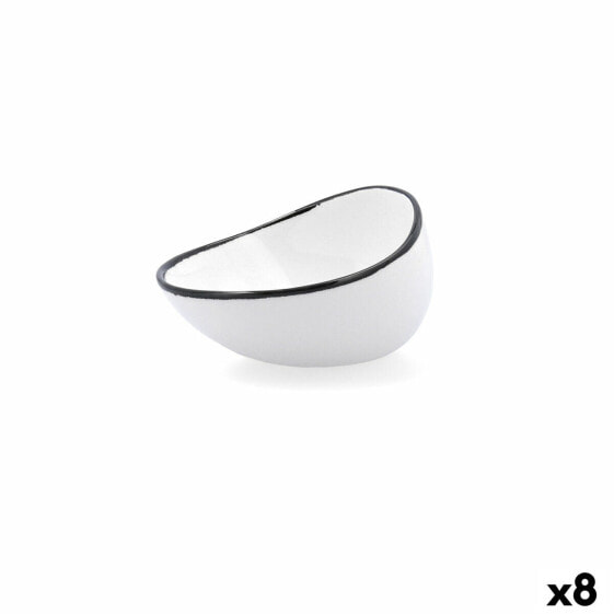 Тарелка Ariane Vital Filo Керамическая Белая Черная 12,5 см (8 штук)