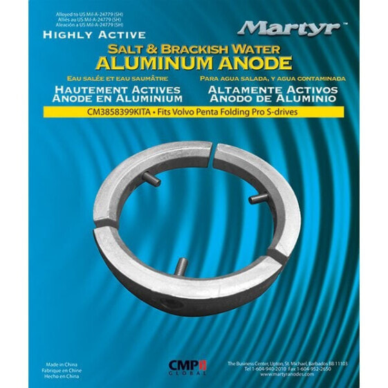 MARTYR ANODES Volvo Penta 4-Blade Aluminium Anode Kit