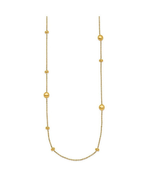 Diamond2Deal 18k Yellow Gold Bead Station Necklace
