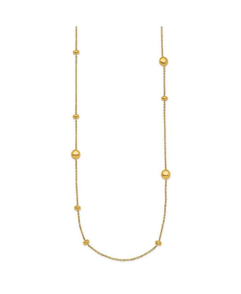 18k Yellow Gold Bead Station Necklace