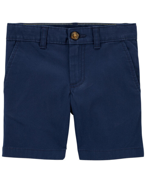 Toddler Blue Flat-Front Shorts 2T