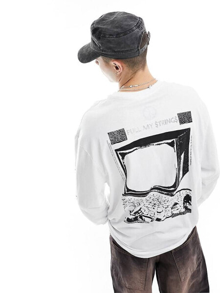 Basic Pleasure Mode television long sleeve t-shirt in white