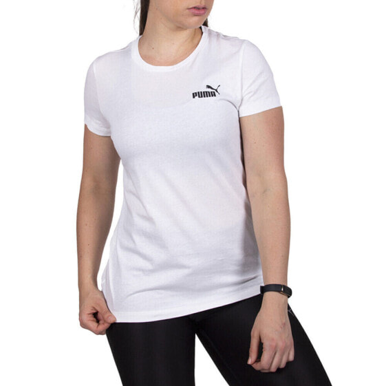 Puma Essential Small Logo Crew Neck Short Sleeve T-Shirt Womens White Casual Top