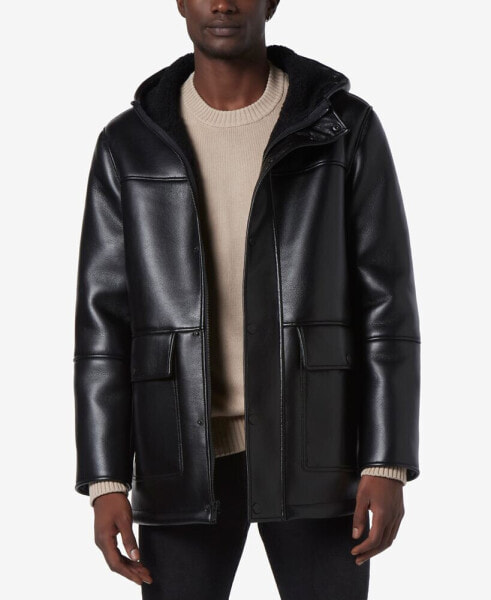 Men's Donohue Faux Leather Fleece-Lined Parka Jacket