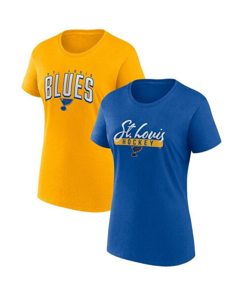 Women's Blue, Gold St. Louis Blues Two-Pack Fan T-shirt Set