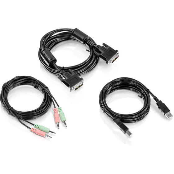 TRENDnet TK-CD10, 3 m, USB, USB, DVI-I, Black, 500 g