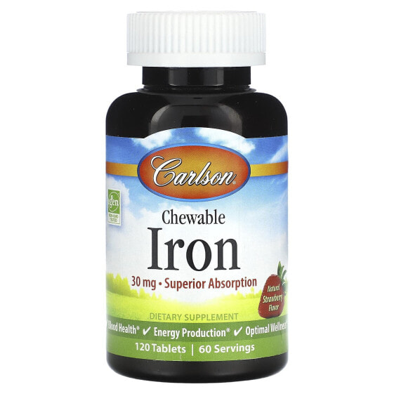 Carlson, Жевательное железо, натуральная клубника, 15 мг, 120 таблеток
