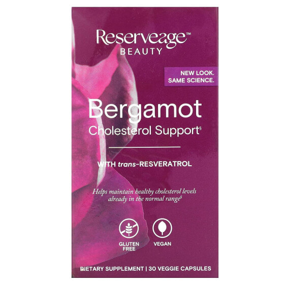Reserveage Nutrition, Bergamot Cholesterol Support, 30 растительных капсул