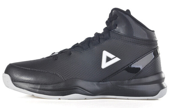 Баскетбольные кроссовки Пик Нова из натуральной кожи, устойчивые к износу и скольжению, средней высоты, черно-серого цвета, - DA054611