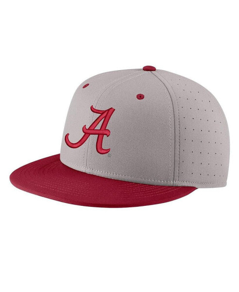 Men's Gray Alabama Crimson Tide Aero True Baseball Performance Fitted Hat