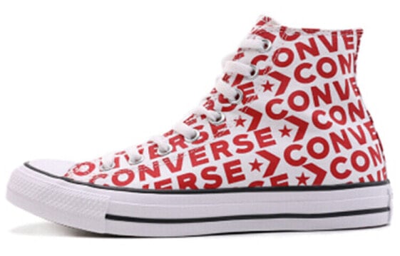 Кеды высокие Converse Chuck Taylor All Star LOGO для мужчин и женщин, бело-красные