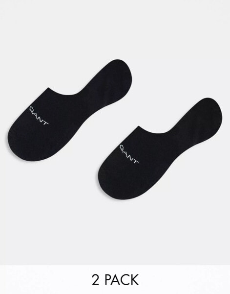 GANT 2 pack invisible logo socks in black