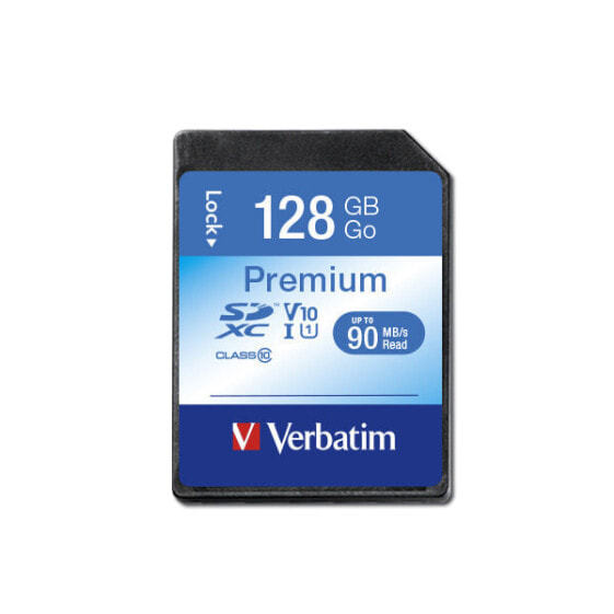 Verbatim Premium - 128 GB - SDXC - Class 10 - 10 MB/s - 10 MB/s - Multicolour