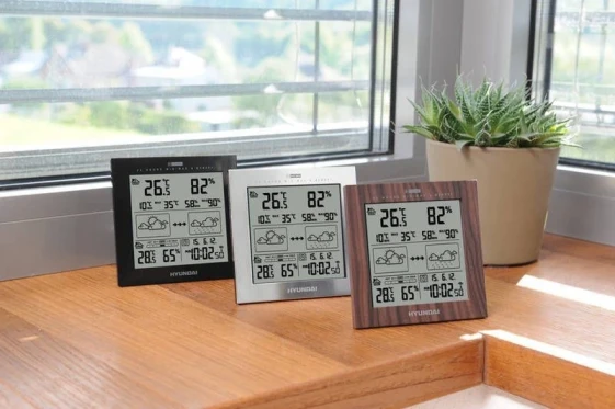 Hyundai WS 2244 M цифровая метеостанция Серебристый