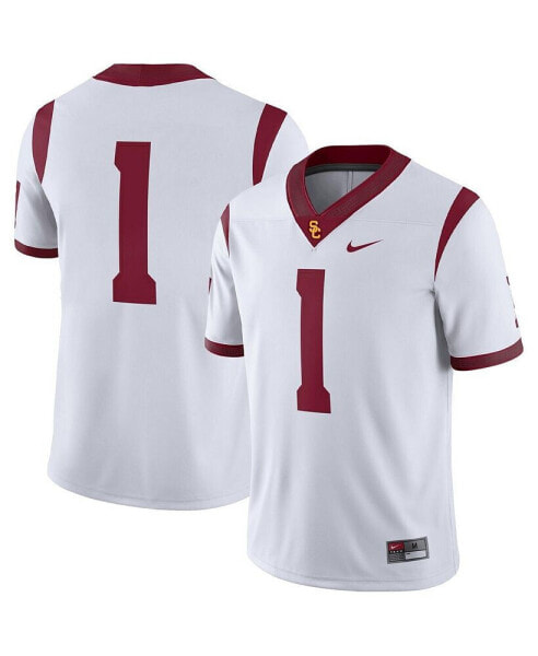 Men's White USC Trojans #1 Away Game Jersey